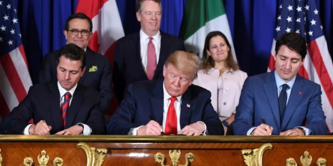 Trump und seine Kollegen aus Mexiko und Kanada (Archiv) Trump und seine Kollegen aus Mexiko und Kanada (Archiv)