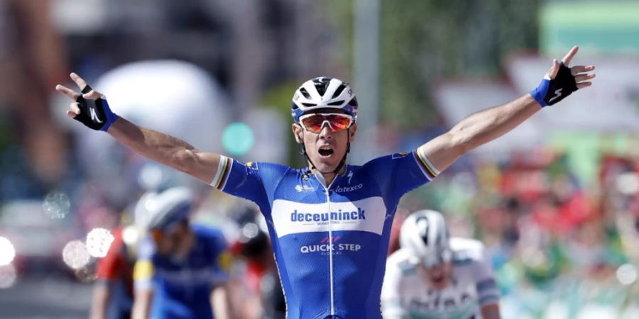 Philippe Gilbert freut sich über den Sieg in der 17. Etappe der Vuelta