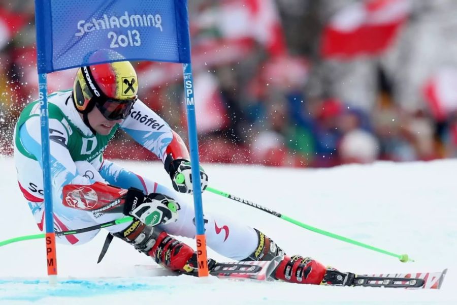 Marcel Hirscher auf dem Weg zu Riesenslalom-Gold an der Ski-Heim-WM in Schladming 2013.