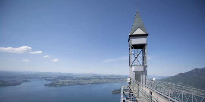 Am Bürgenstock - Höchster Aussenlift Europas geschlossen