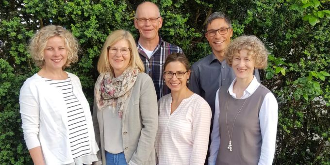 Die Projektgruppe (v.l.): Sabine Schoch, Evelyne Hagen, Christoph Oechsle, Melanie Böhler, Urban Kaiser und Verena Rieser-Santo. Besuchsdienste gegen Einsamkeit