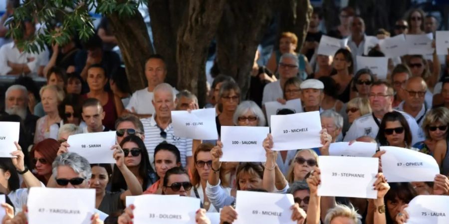 Eine Demonstration gegen häusliche Gewalt in Südfrankreich