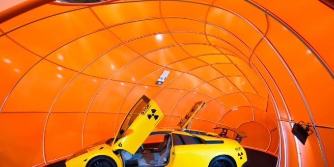 Ein Lamborghini bei der Essen Motor Show im November Ein Lamborghini bei der Essen Motor Show im November