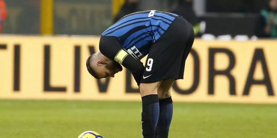 Ist nicht mehr Kapitän von Inter Mailand: Mauro Icardi. Foto: Antonio Calanni/AP