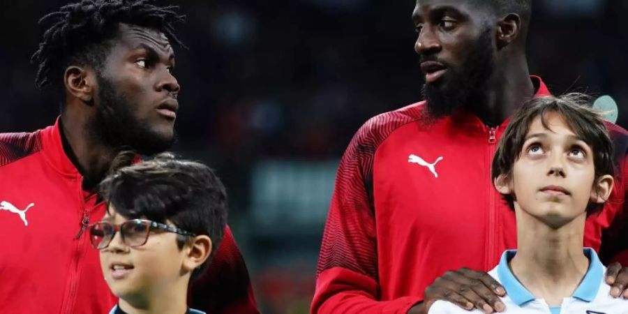 Tiemoué Bakayoko und Franck Kessié vom AC Mailand wurden von Lazio-Fans rassistisch beleidigt. Foto: Spada/Lapresse/Lapresse via ZUMA Press/dpa