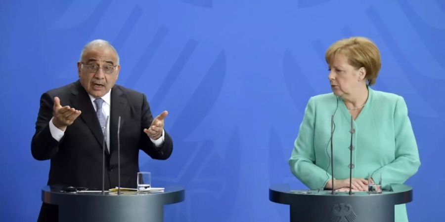 Kanzlerin Merkel und der irakische Regierungschef Mahdi