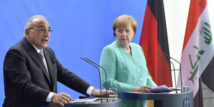 Kanzlerin Merkel und der irakische Regierungschef Mahdi