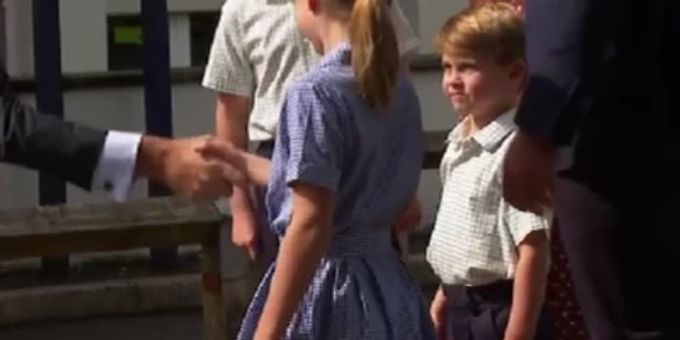 Am erstern Schultag - Hier hat Prinz Louis keine Lust auf Papa William