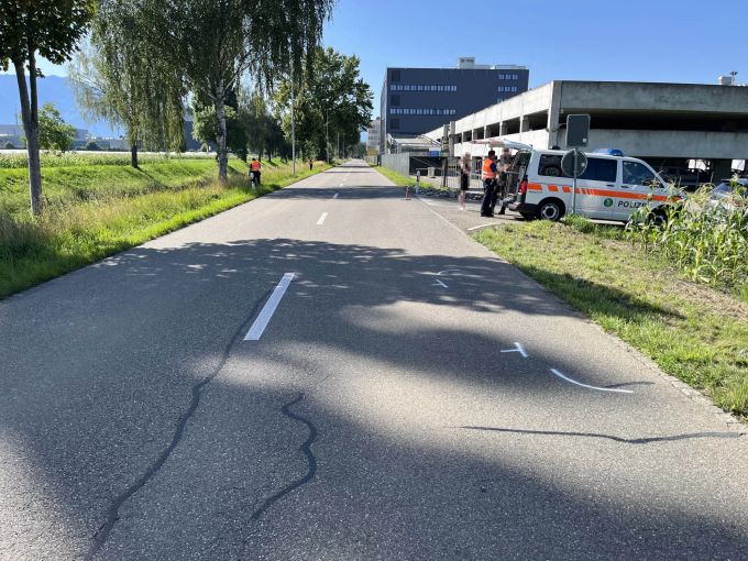 Unfallstelle Espenstrasse in Au SG Unfallstelle Espenstrasse