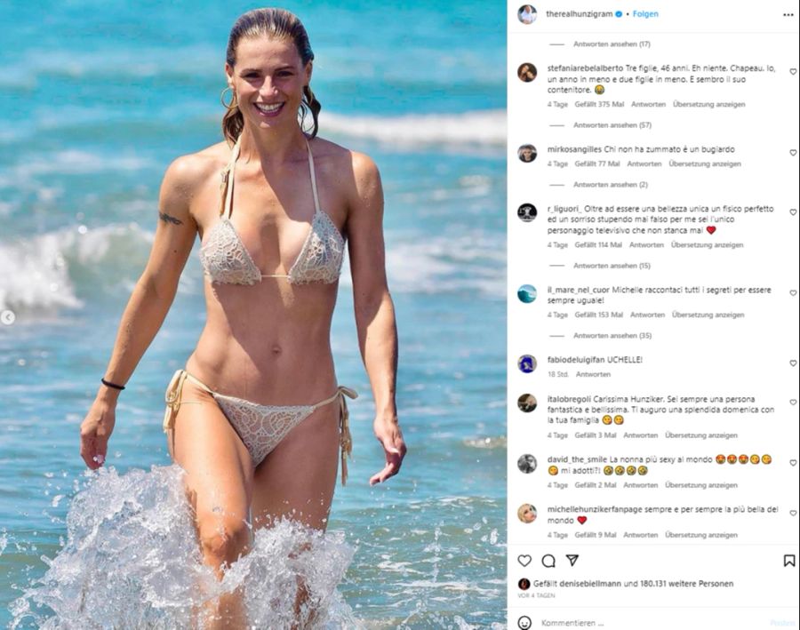 Heiss, heisser, Michelle Hunziker! Die 46-Jährige zeigt am Strand ihren durchtrainierten Körper.