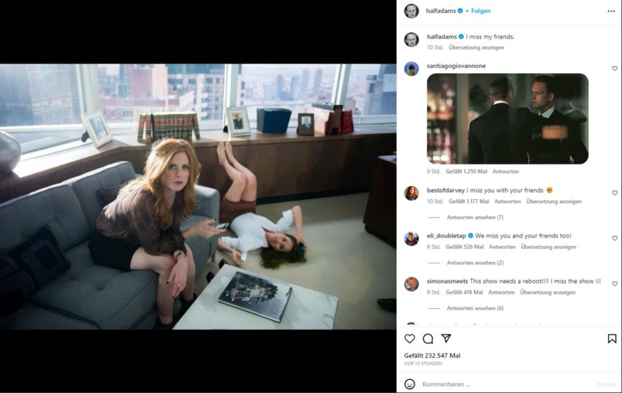 Meghan Markle (rechts) und ihre Kollegin Sarah Rafferty am Set von «Suits».