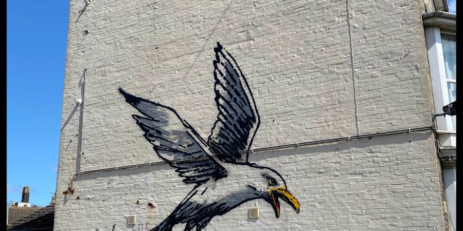 Die Mauer mit der Banksy-Möwe in Lowestoft ist abgerissen worden.