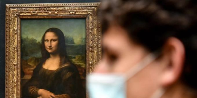 Das Original: Die Mona Lisa im Louvre. mona lisa louvre