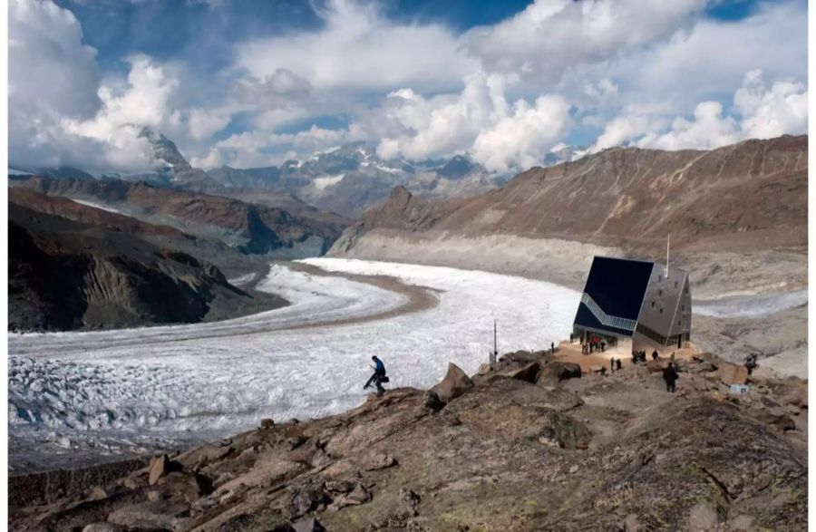 Die Monte Rosa Hütte.