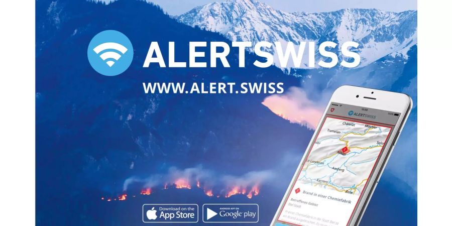 Die Alertswiss-App gibt es im App- und im Play-Store gratis zum Download.