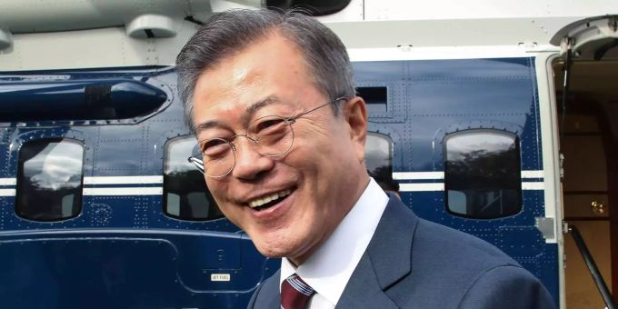 Der südkoreanische Präsident Moon Jae In. Moon Jae In
