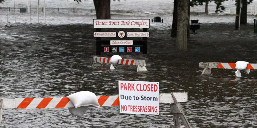 Der Union Point Park steht unter Wasser, während sich Hurrikan «Florence» nähert.