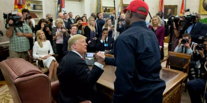 Kanye West und Donald Trump. (Archivbild) trump dinner