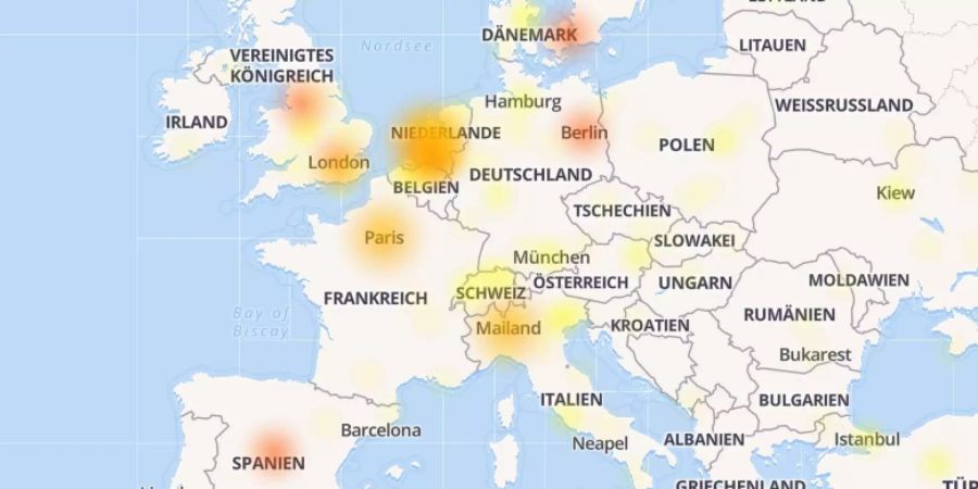 Die Störungskarte von Europa.