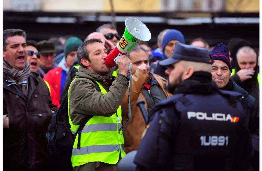 Taxifahrer streiken in Madrid