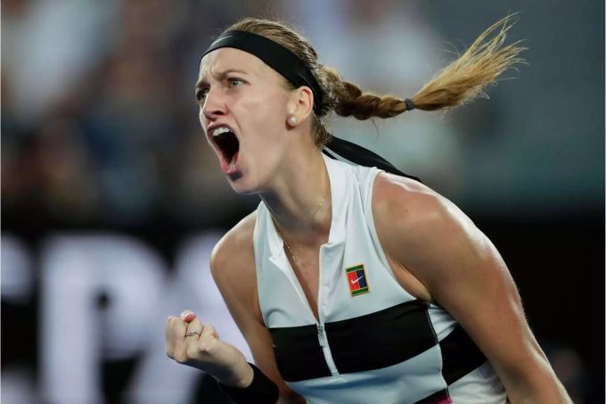 Petra Kvitova im Spiel gegen Ashleigh Barty an den Australian Open. Petra Kvitova