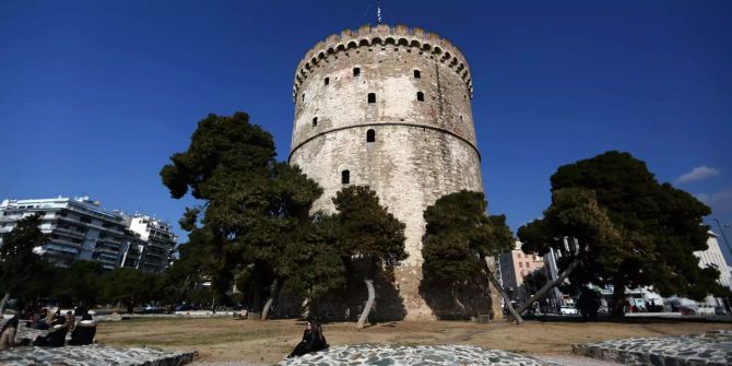 Der Weisse Turm, Wahrzeichen der Hauptstadt Athen.