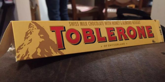 Eine Verpackung von Toblerone.