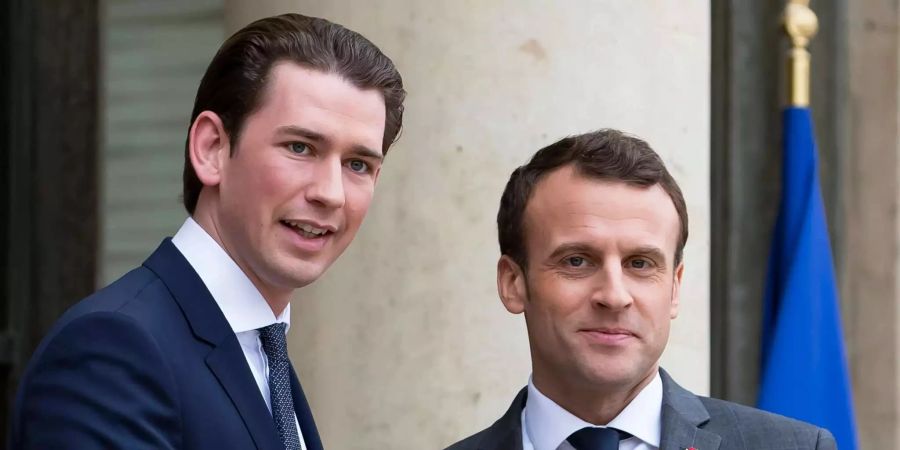 Sebastian Kurz (links) und Emmanuel Macron (rechts).