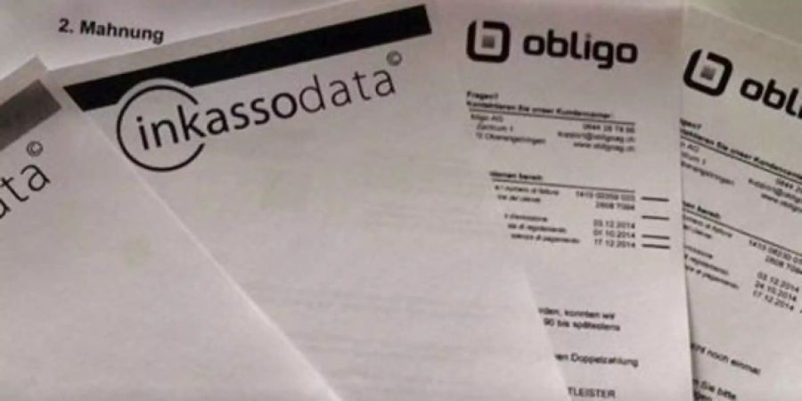 Die Firma «Inkassodata» schickte der Familie einige Rechnungnen.