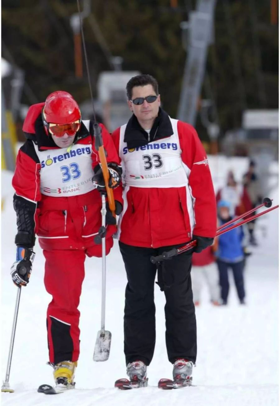 Conradin Cathomen (rechts) mit Fritz Berger.