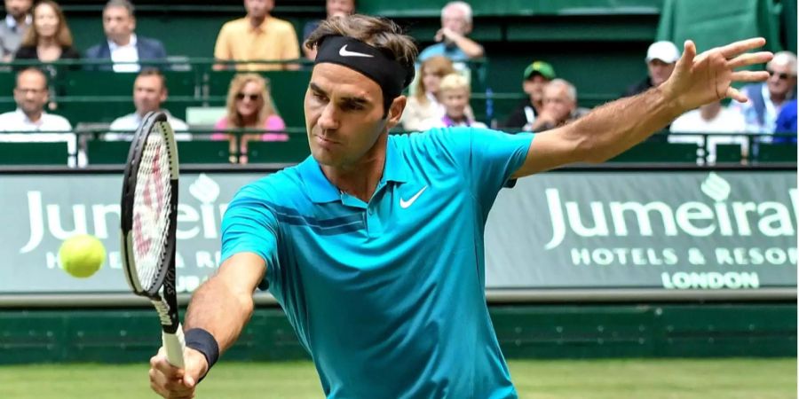 Roger Federer steht an den Gerry Weber Open in Halle bei 9 Siegen.