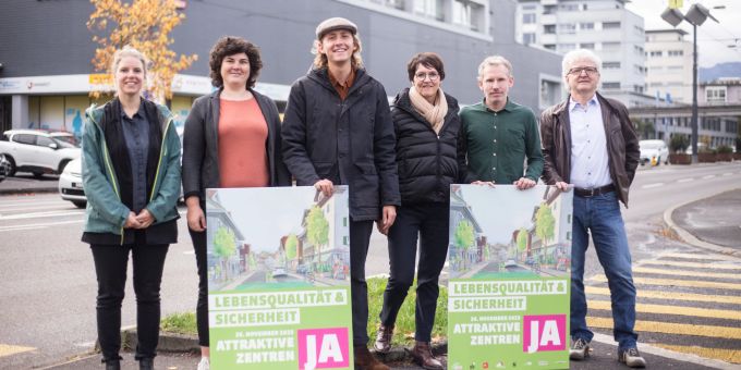 Das Initiativ-Komitee zur Initiative «Attraktive Zentren» lanciert ihre Abstimmungskampagne. Komitee «Attraktive Zentren»