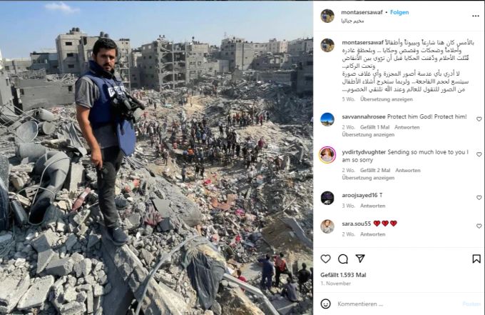 Kameramann Montaser Al-Sawaf ist im Israel-Krieg ums Leben gekommen. Israel krieg