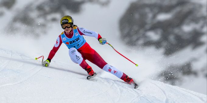 Christina Ager war die Schnelleste beim Training auf der «Gran Becca». Zermatt/Cervinia