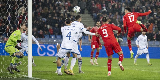 Ruben Vargas bringt die Schweizer Nati gegen Kosovo in Führung. Schweizer Nati Kosovo EM-Qualifikation