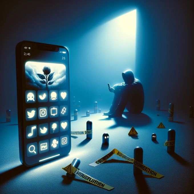 Teenager in Abwärtsspirale Smartphone