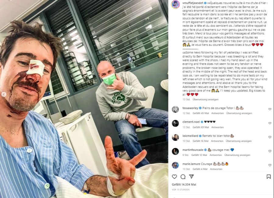 Trotz der Verletzungen zeigt sich der Franzose gut gelaunt.