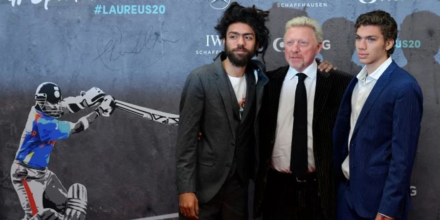 Boris Becker mit Noah (links) und Elias (rechts) 2020