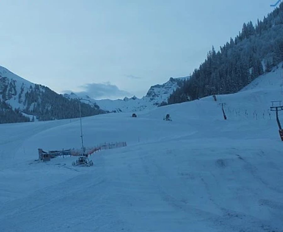 So schneereich präsentierte sich das Skigebiet Grimmialp erst vor Kurzem noch.