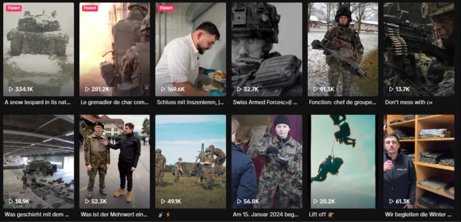 Die Armee ist aber selbst auch sehr aktiv auf der Social-Media-Plattform.