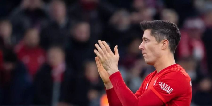 Robert Lewandowski erzielte sein 220. Bundesliga-Tor. Foto: Sven Hoppe/dpa