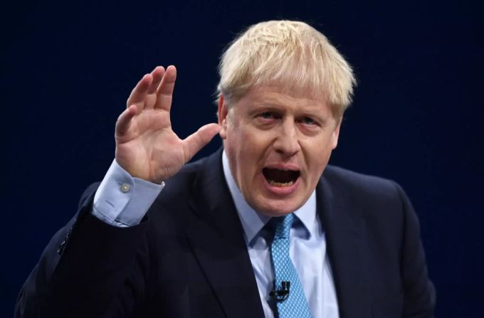 Boris Johnson während seiner Rede zum Brexit heute Mittwoch in Manchester. Brexit