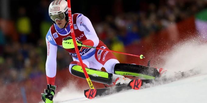 Ramon Zenhäusern im Einsatz beim Slalom von Madonna di Campiglio. Ramon Zenhäusern