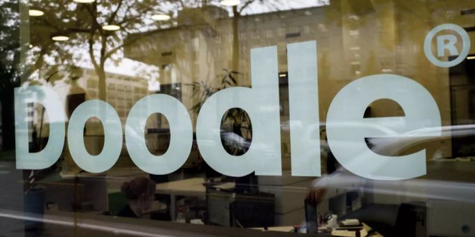 Das Doodle Logo, aufgenommen am Sitz von Doodle in Zürich, Doodle