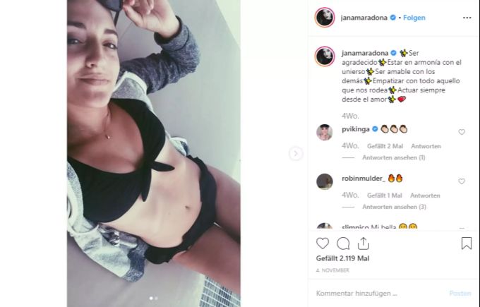 Jana Maradona zeigt sich auf Instagram gerne freizügig. Jana Maradona