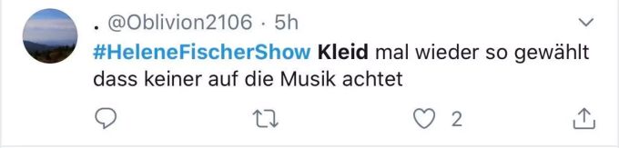 Ein Twitter-User spottet über Helene Fischers Kleid. helene fischer