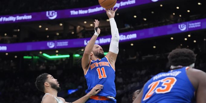 Jalen Brunson erzielt in der NBA 39 Punkte gegen die Boston Celtics. NBA