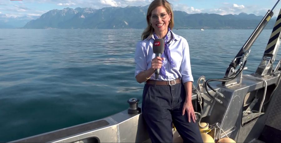 Egal ob Sabine Dahinden draussen für «Schweiz Aktuell» unterwegs ist ...