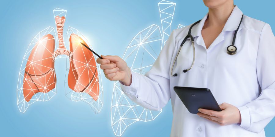 Lunge Diagramm Ärztin