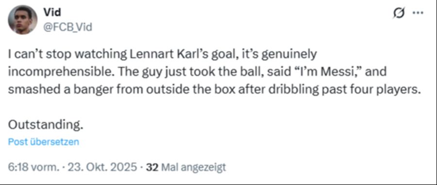 Dieser Fan betitelt das Tor gegen Brügge als «unfassbar».